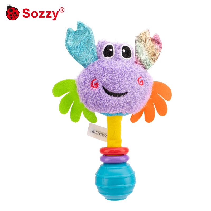 Sozzy High Quality Soft Plush Animal Hand Shake Rattle Early Baby Sensory Activity Toys