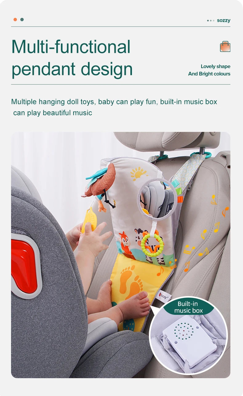 Animal Infant Adjustable Baby Activity Center Musical Car Seat Kick and Play Toys for Babies 0-6 Months