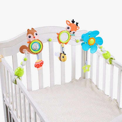 Travel Arch Bassinet Toys for Infant Toddlers Baby Crib Stroller Accessory Pram Activity Bar Toy for Senses and Motor Skill