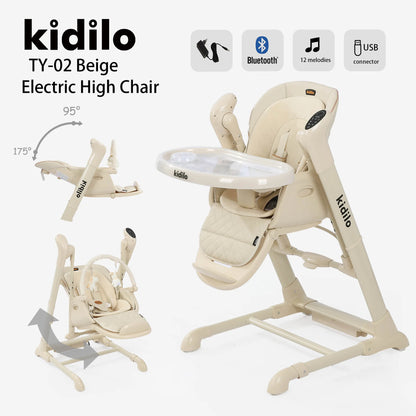 Kidilo 6-36 Months 3 in 1 Foldable Baby High Chair, Non-Toxic Feeding Chair for Home & Small-Space Toddler & Baby Dining TY02
