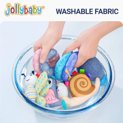Custom logo Baby Pram Crib Activity Infant Stroller Caterpillar Hangings Rattle Toy Spiral Plush Toys