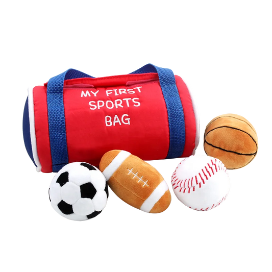 Custom Kids Pretend Plush Toys My First Sport Set Soft Plush Sensory Toys with Plush Soccer Football Balls for Child Baby