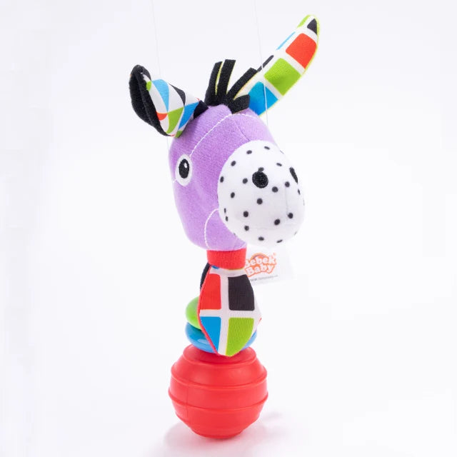 Jollybaby Custom Eco-friendly Soft Rattling Roller Montessori Handbells Rattles Toy Baby Plush Hand Rattles