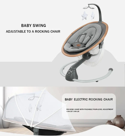 Kidilo Electric Automatic Rocking Chair Baby Bouncer Cradle Horse Design Newborn Rocking Swing Bed Made Durable Plastic SG402