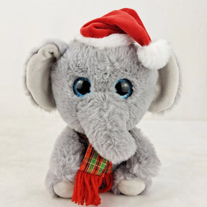 Manufacturer High  Quality Christmas Xmas Plush Toys Stuffed Anime Elephant with Clothing for Baby Gift