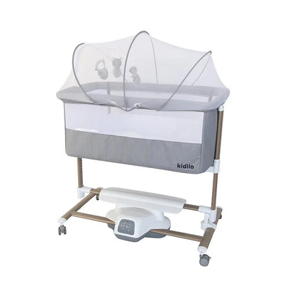 Kidilo Luxury 3-in-1 Convertible Bedside Crib Bed Foldable Modern Newborn Travel Portable Bed Mosquito Net Bedroom TY181