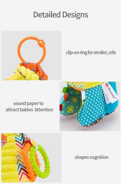 Sozzy Cute Soft Touch Infant Musical Car Seat Pulling String Toy Hanging Plush Stuffed Toy for Newborn Babies and Children