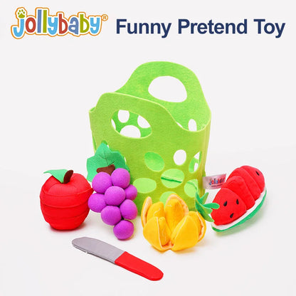 Custom Stuffed Collection Plush Toy Cuttable Fruits and Vegetables Toy Pretend Cloth Food Play Set for Kids