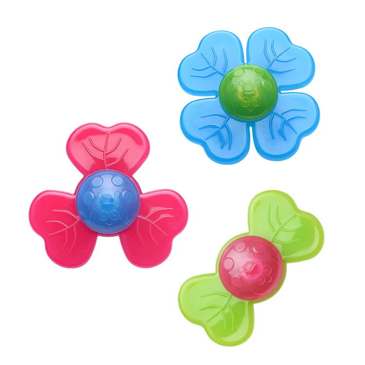 Rotating Baby Fidget Silicone Baby Toy Bath Time Kids Play Hand Suction Cup Spinner Toys Unisex Plastic Cups Insect Oem LOGO