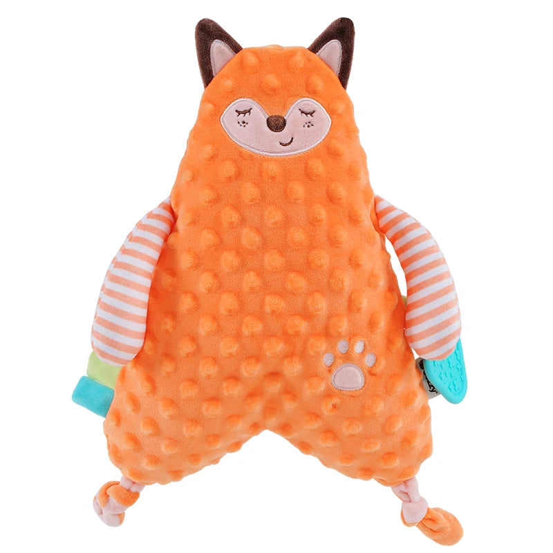 Soft Cartoon Animal Elephant lion fox Plush Fabric Nursery Blanket Baby Comforter Security Blanket Stuffed Toy