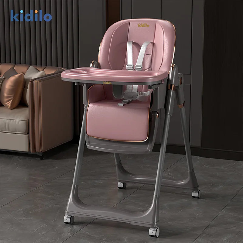 Kidilo New Born Portable Fold  Multiple Plastic Baby High Eating Dinning Learning Sitting Chair Seat Chair for Baby Feeding 8122