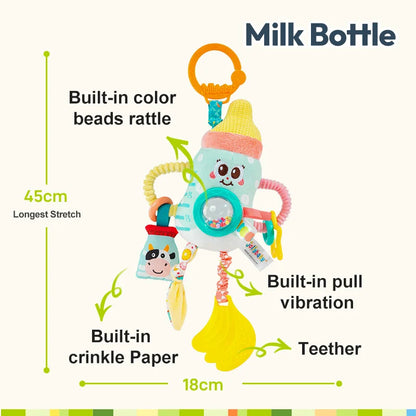 Jollybaby Custom Soft Stuffed Sensory Cot Crib Toy Plush Rattle Bed Bell Play Teether for Baby Hanging Toy for Stroller Baby