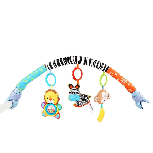 Jollybaby Custom Soft Plush Animals Musical Decorative Baby Rattle Stroller Bed Crib Arch Toys for 0-6 Months Babies Kids