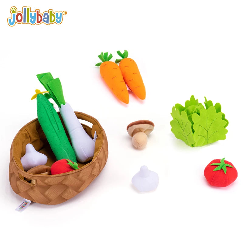 Jollybaby Custom logo Educational Kitchen Food Toys Peelabe Fruit Vegetable Pretend Play Toys Set for Kids Children