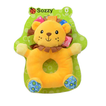 Jollybaby Custom Plush Baby Stuffed Animals Sensory Hand Rattle Ring Plush Toys for Newborn 0-12months