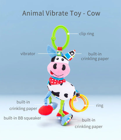 Jollybaby Colorful Soft Infant Rattle and Teether Toy Plush Animal Bed Hanging Baby Rattles Best Seller Baby Rattles Product