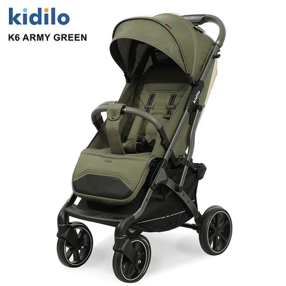 0-3 Years Foldable Kidilo Baby Stroller Lightweight Non-Toxic Travel Stroller with Adjustable Handle for Toddlers Daily Walks K6