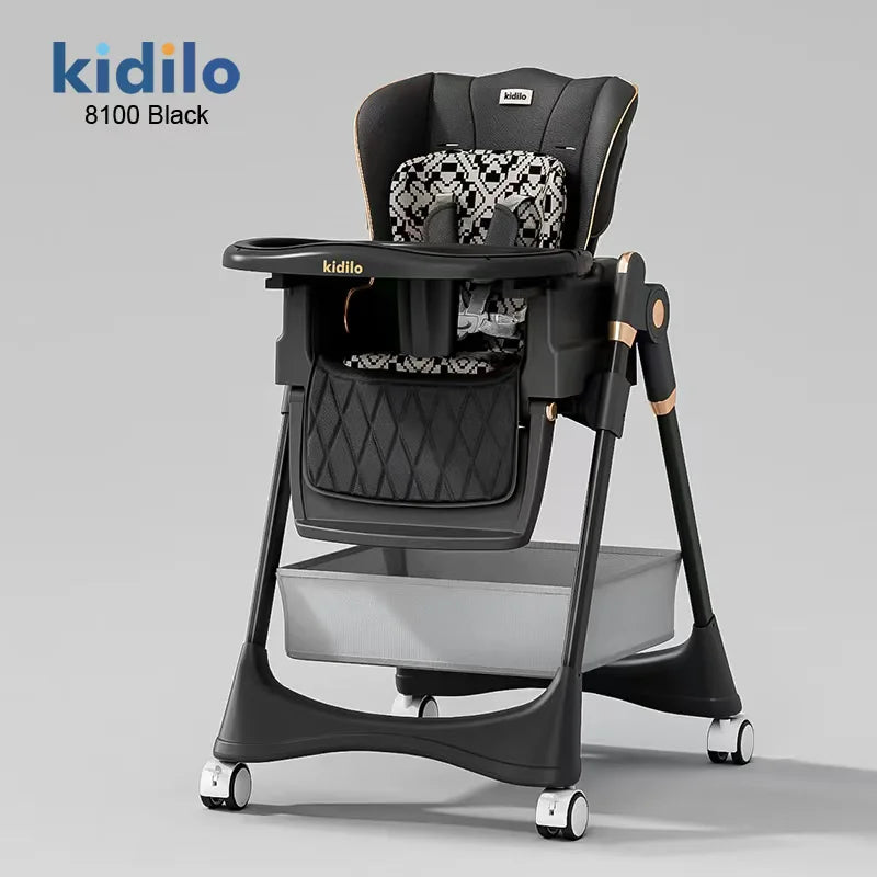 Kidilo New Born Portable Fold  Multiple Plastic Baby High Eating Dinning Learning Sitting Chair Seat Chair for Baby Feeding 8100