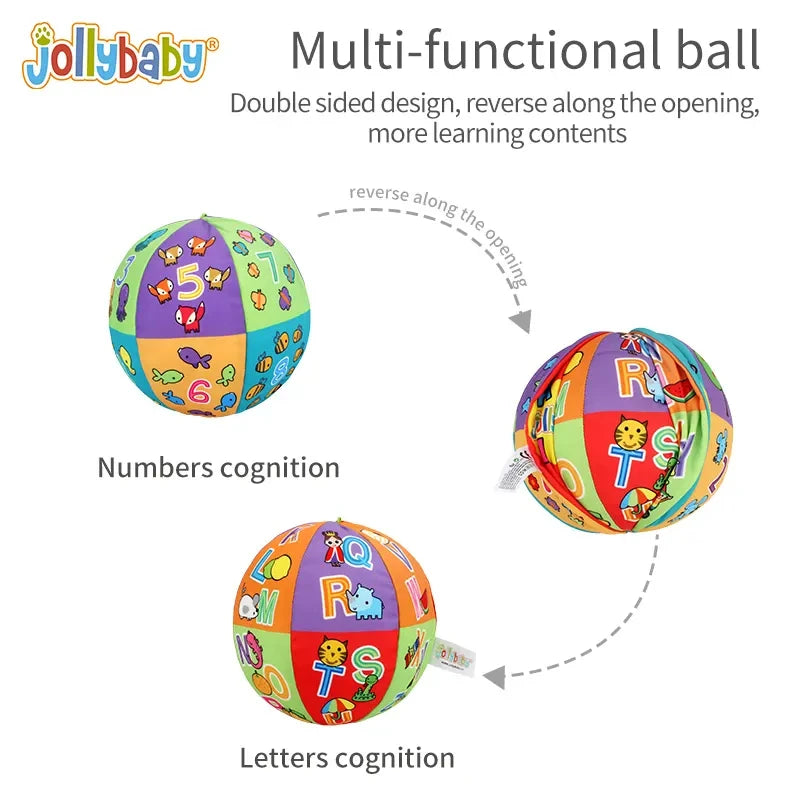Customizable Montessori Early Education Training Ball Bell Plush Rattle Toy for Babies Filled with PP Cotton