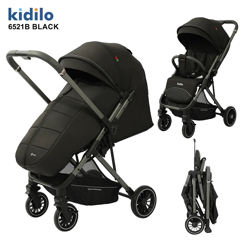 0-3 Years Foldable Baby Stroller: Lightweight Non-Toxic Travel Stroller with Adjustable Handle for Toddlers Family Trips 6521B