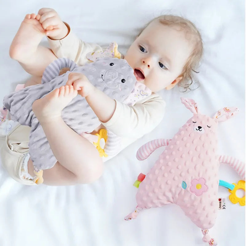Soft Cartoon Animal Elephant lion fox Plush Fabric Nursery Blanket Baby Comforter Security Blanket Stuffed Toy