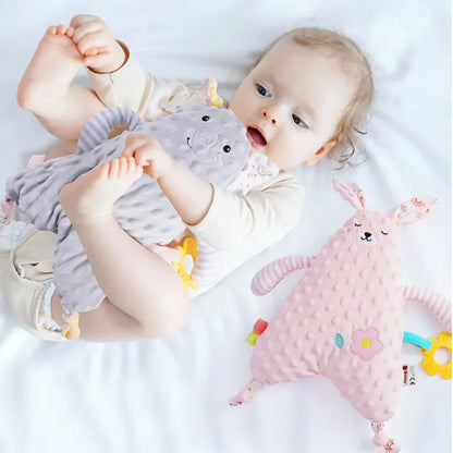 Soft Cartoon Animal Elephant lion fox Plush Fabric Nursery Blanket Baby Comforter Security Blanket Stuffed Toy