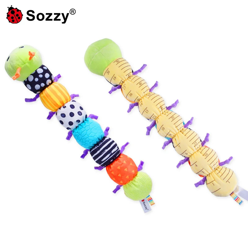 Animal Caterpillar Musical Stuffed Soft Toys Sensory Crinkle Rattle Stuffed Animals Toy Unisex Kids Gift Kids Play PP Cotton