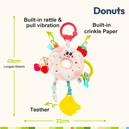 Jollybaby Custom Soft Stuffed Sensory Cot Crib Toy Plush Rattle Bed Bell Play Teether for Baby Hanging Toy for Stroller Baby