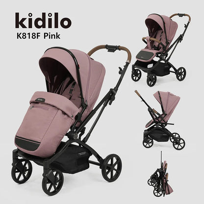 0-3 Years Baby Stroller Lightweight Non-Toxic Foldable Travel Stroller with Adjustable Handle for Toddlers Family Trips K818F