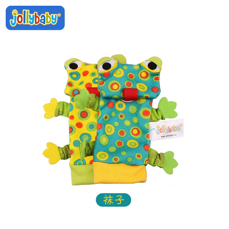 Jollybaby Cute Animal Soft Baby Rattles Wrist Rattles and Foot Finders with Butterflies and Lady Bugs for Fun