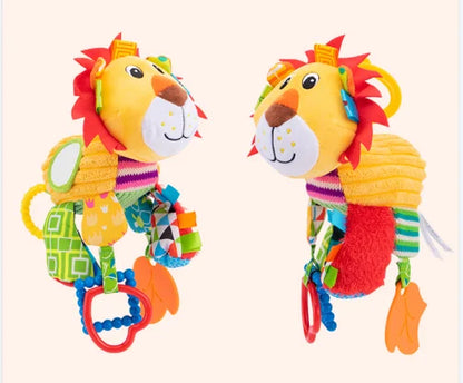 Jollybaby Soft Toy Rattles Hanging Animals Lion Elephant Zebra Horse Musical Toy for Baby's Stroller Car Seat PP Cotton Filling