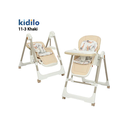 Kidilo Newborn Luxury Smart Rocking Portable Fold Baby Rocking Swing High Dinning Sitting Feeding Chair 3 in 1 Feeding 11-3