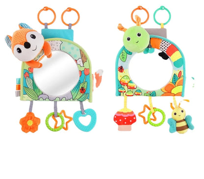Animal Fox Soft Plush Hanging Rattle Baby Stroller & Car Seat Toy Tummy Time Mirror & Teethers Toy