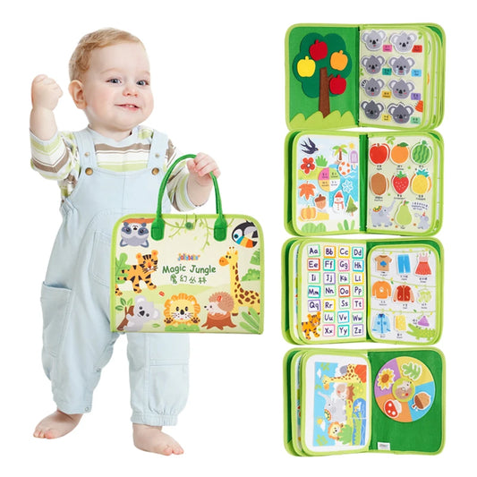 Jollybaby Manufacturer Montessori Interactive Quiet Book Preschool Learning Activities Busy Book Board Game Bag for Toddler