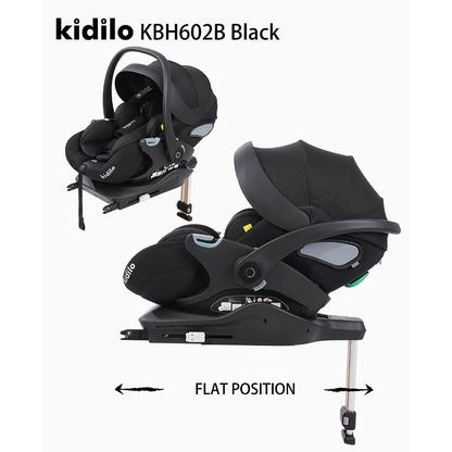Kidilo Multiple Newborn Luxury Lucky Child Travel System Infant Baby Car Seat 3 in 1 Set Isofix 0-3 Years for Baby KBH602B