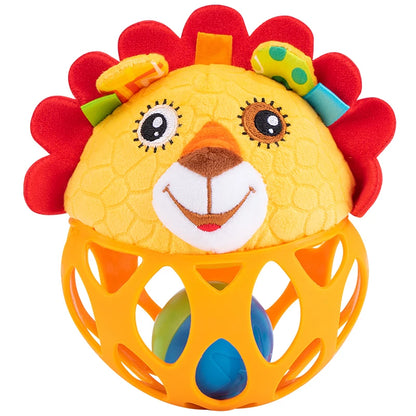 Cute Owl Lion Animal Texture Sensory Develop Baby Rattle Soft Plush Animal Toys Kids Gift Baby Rattle Toys Unisex Warm Welcomed