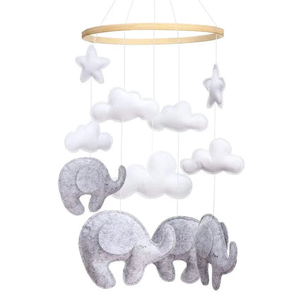 Wood Hanging Rotating Toy Baby Musical Crib Mobile for Bed Crib Toys Manufacturer Nursery Decor Felt Animal Unisex Acccepted