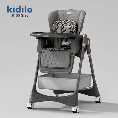 Kidilo New Born Portable Fold  Multiple Plastic Baby High Eating Dinning Learning Sitting Chair Seat Chair for Baby Feeding 8100