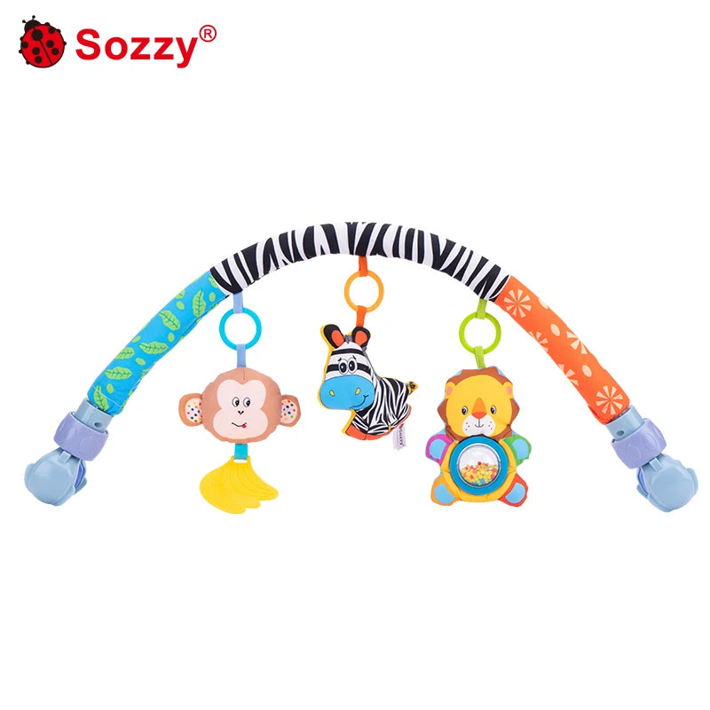 Wholesale Adjustable Zebra Baby Mobile Grasping Hanging Musical Pram Toys for Crib Stroller Activity Arch Car Seat Stroller Toys