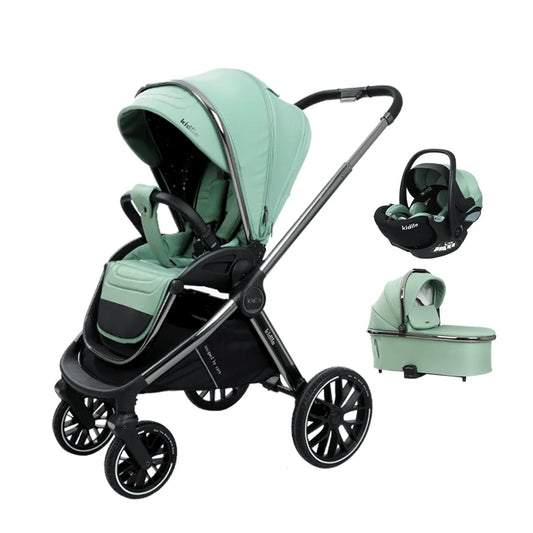0-3 Years 3 in 1 Kidilo Baby Stroller with Car Seat, Non-Toxic Durable Foldable Travel Stroller for Toddlers Family Trips G100+C