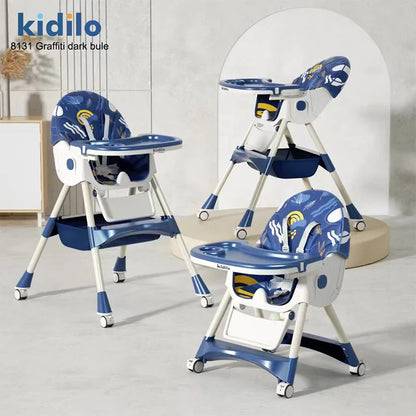 6-36 Months 3 in 1 Foldable Baby High Chair for Babies, Non-Toxic Feeding Chair for Toddler Dining at Home & Small Space 8131