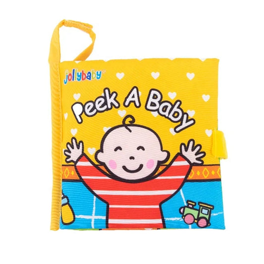 Jollybaby Fribic Activity Cloth Books Unisex Learning Toys Natural Preschool Baby Educational Soft Sensory Crinkle Peek a Baby