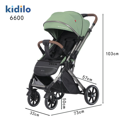0-3 Years Non-Toxic Lightweight Baby Stroller Foldable Travel Stroller with Adjustable Handle for Toddlers Daily Walks 6600F