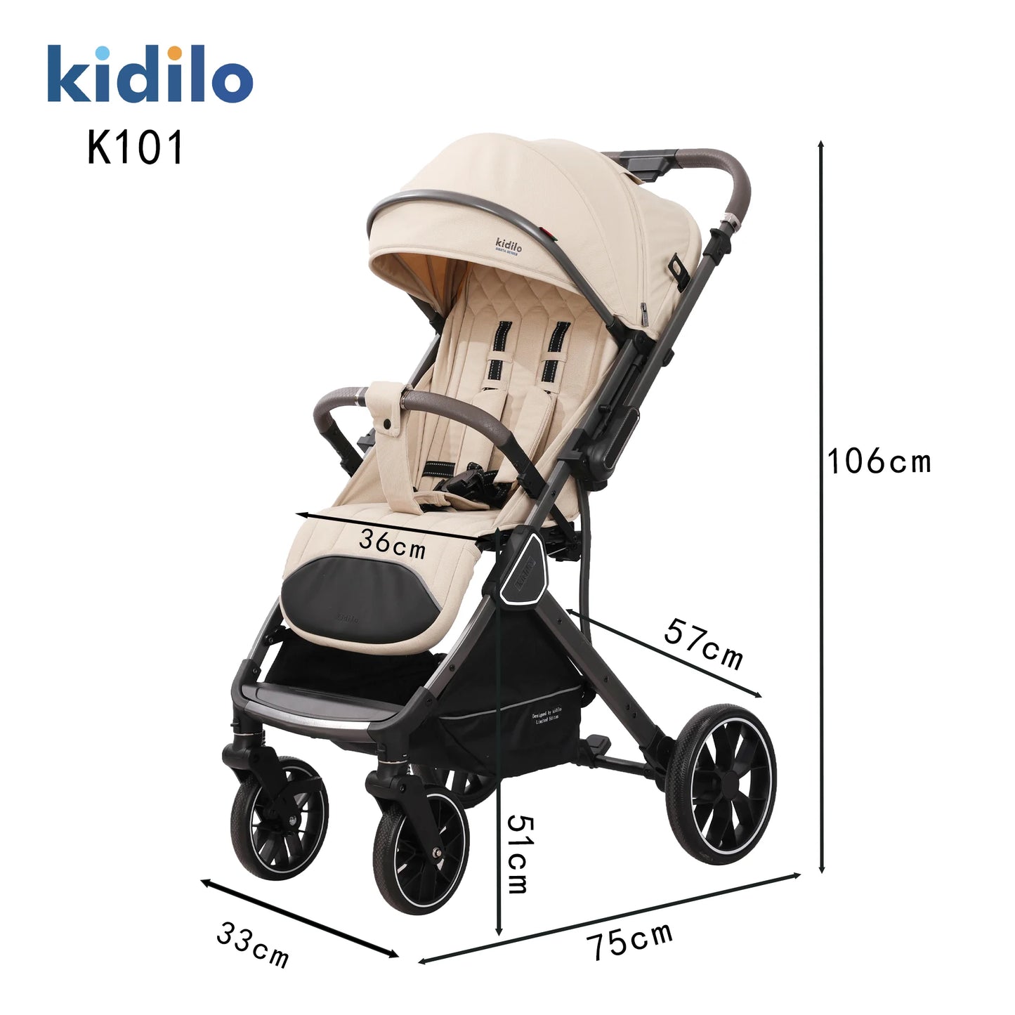 Kidilo Lightweight Baby Stroller Portable Pushchair with Multiple Foldable Wagon Travel Prams Made in China K101