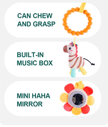 Custom Soft Animal Rabbit Elephant Plus Baby Spiral Bed Spiral Stroller Pram Toys Babies Crib Musical Toy