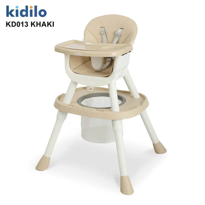 6-36 Months 3 in 1 Foldable Kidilo Baby High Chair, Non-Toxic Feeding Chair for Toddler Dining at Home & Small Space KD013