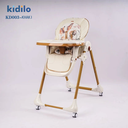 6-36 Months 3 in 1 Foldable Baby High Chair for Baby, Non-Toxic Feeding Chair for Toddler Dining at Home & Small Space KD003