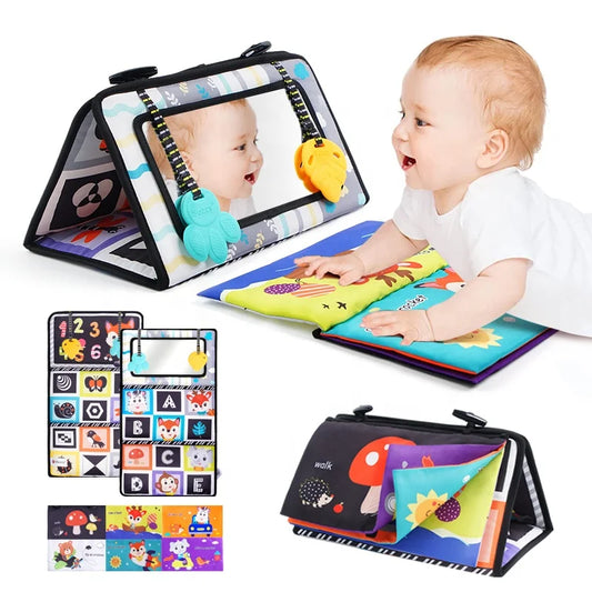 Jollybaby 2025 Black White High Contrast Floor Mirror Tummy Mirror Time Toys Car Mirror Baby Cloth Book for Baby