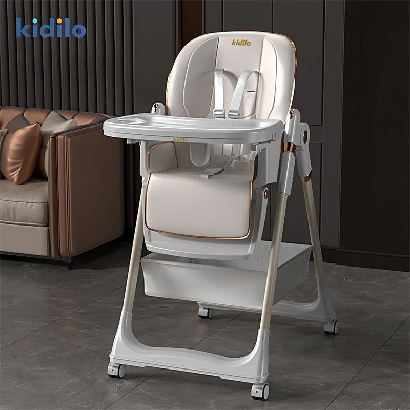 Kidilo New Born Portable Fold  Multiple Plastic Baby High Eating Dinning Learning Sitting Chair Seat Chair for Baby Feeding 8122