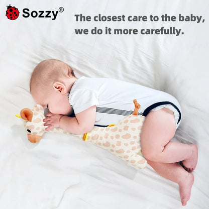 Jollybaby 2025 Soft Plush Animal Giraffe Toy Sensory Crinkle Hanging Soothing Car Seat Stroller Toy with Musical Feature